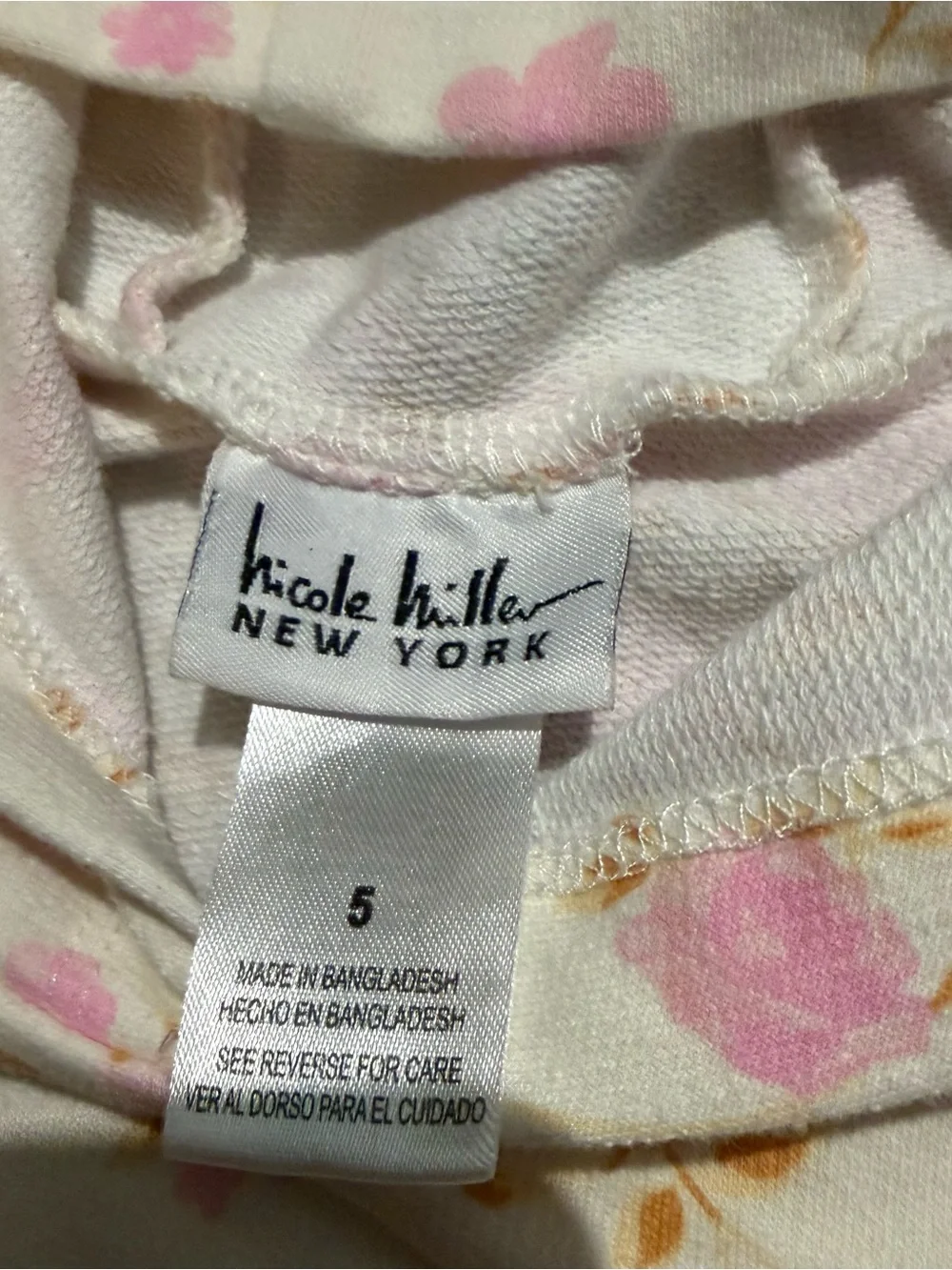 Nicole Miller Girls Floral Hoodie Pants Set Size 5